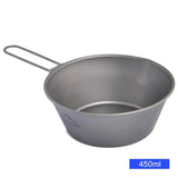 Widesea Camping Titanium Bowl Tableware Cookware Foldable Handle Outdoor Cup Tourism Pot Hiking Backpacking Picnic Fishing