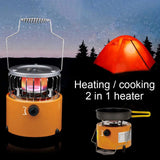 Winter Heating Stove Portable 2 In 1 Camping Stove Gas Heater Outdoor Warmer Propane Butane Household Heater Cooking Stove