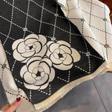 Winter Thick Cashmere Poncho Scarf Luxury Plaid Floral Print Pashmina Shawl Warm Wraps Travel Casual Blanket Bufanda Echarpe