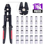 Wire Rope Crimping Tool Wire Rope Swager Crimpers Fishing Plier with Crimp Sleeves Kit
