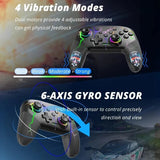 Wireless Controller For Nintendo Switch OLED Console Pro Gamepad with Rechargeable Battery Programmable Turbo Function RGB Light