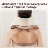 Wireless Electric Shiatsu Neck and Back Massager Soothing Heat Deep Tissue 5D Kneading Massage Pillow Shoulder Leg Body