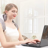 Wireless Electric Shiatsu Neck and Back Massager Soothing Heat Deep Tissue 5D Kneading Massage Pillow Shoulder Leg Body