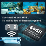 Wireless Fish Finder Go Pro Camera 64G Wifi Water Pressure Switch Transparent Bait Underwater Fisherman Fishing Surveillance