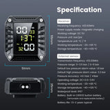 Wireless Motorcycle TPMS 2 External Sensors Motorbike Tire Pressure Monitoring Tyre Temperature Alarm System with Time Display