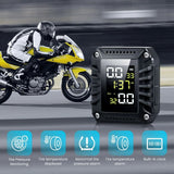 Wireless Motorcycle TPMS 2 External Sensors Motorbike Tire Pressure Monitoring Tyre Temperature Alarm System with Time Display