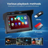 Wireless Wired Motorcycle CarPlay Android Auto Stereo Radio 5 Inch Bluetooth TF USB IP65 Waterproof Portable Motorbike Head