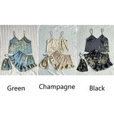 Women Pajamas Sleepwear Pajama Set Camisole Shorts Nightclothes Black Green Champagne M L XL Summer Smooth Soft