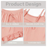 Women Sleepwear Shorts Set Pajamas O-Neck Top And Shorts For Women Pajamas Set Sweet Sexy Sleeveless Suspender Homewear