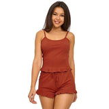 Women Sleepwear Shorts Set Pajamas O-Neck Top And Shorts For Women Pajamas Set Sweet Sexy Sleeveless Suspender Homewear