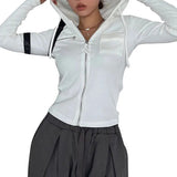 Women Zip Up Hoodie Jacket Casual Solid Color Long Sleeve Sweatshirt with Pockets Autumn Streetwear