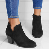 Women's Fashion New Round Head Anti Slip Thick Heel Western Ankle Boots LS0110