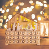 Wooden Advent Calendar Decoration Nativity Scene Countdown Decoration Wooden Nativity Scene Advent Calendar Christmas Decoration