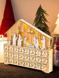 Wooden Advent Calendar Decoration Nativity Scene Countdown Decoration Wooden Nativity Scene Advent Calendar Christmas Decoration