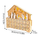 Wooden Advent Calendar Decoration Nativity Scene Countdown Decoration Wooden Nativity Scene Advent Calendar Christmas Decoration