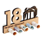 Wooden Birthday Money Holder Unique Adult Gift 5 Holes Money Holder Gifts For Cash Wooden Money Holders For Birthday
