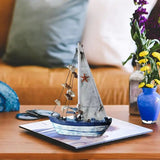 Wooden Miniature Sailing Boat Wood Decor Miniature Sailing Boat Model Reusable Wood Sail Boats Ornament For Nursery Party