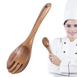 Wooden Spatula For Cooking Wood Spatula Salad Fork Teak Wood Cooking Spoons Wooden Utensils Serving Spoons Kitchen Cookware For