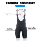X-TIGER Men's Cycling Bib Shorts with Pockets Professional Cycling Mountain Road Cycling Tights for Long Distance Cycling