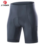 X-TIGER Men's Cycling Shorts with 2 Pockets Blasting Cotton Pad Bike Shorts Reflective Anti Slip Leg Grips Bicycle Shorts
