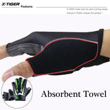 X-Tiger Cycling Gloves Reflective Mountain Bike Half Finger Gloves Mountain Bike Road Bike Anti-Slip Sports Gloves