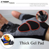 X-Tiger Half Finger Sport Gloves 3D GEL Pad MTB Road Bike Gloves Non-slip Breathable Mountain Bike Men Women Cycling Gloves