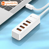 YHEMI MC803 USB-C Hub TYPE-C Adapter: USB3.0 * 4, ABS Material White