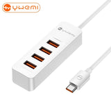 YHEMI MC803 USB-C Hub TYPE-C Adapter: USB3.0 * 4, ABS Material White