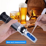 Yieryi 0-32% Brix Sugar Concentration Refractometer 1.000-1.120 Dual Scale-Specific Gravity Beer Wort Wine Brewing Meter Tester