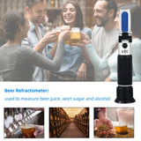 Yieryi 0-32% Brix Sugar Concentration Refractometer 1.000-1.120 Dual Scale-Specific Gravity Beer Wort Wine Brewing Meter Tester