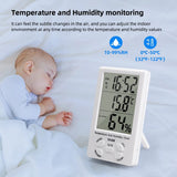 Yieryi 3 in 1 Digital Thermohygrometer 0°C-50℃ Clock ABS Indoor Thermometer Monitoring Sensor Humidity Meter Temperature Teser