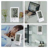 Yieryi 3 in 1 Digital Thermohygrometer 0°C-50℃ Clock ABS Indoor Thermometer Monitoring Sensor Humidity Meter Temperature Teser