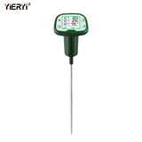 Yieryi Digital Soil Meter 4-in-1 Soil Temperature Sunlight Intensity Air Temperature&Humidity Plant Environment Analysis Tester