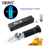 Yieryi Handheld 10-30% Water Honey Refractometer ATC Honey Concentration Meter Honey Moisture Meter with Calibration Liquid