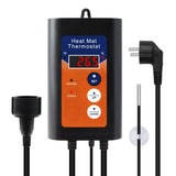 Yieryi Heat Mat Thermostat with Temperature Needle 0-60°C Plant Pet Thermostat Controller for Greenhouse Seedling Reptiles