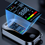 Yieryi Mini Digital Breath Meter Breathalyzer Alcohol Breath Detector Tester 50 Sets Data Records Tool With Warn 0.000~0.199%BAC