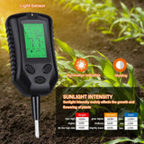 Yieryi New 4 In 1 Soil PH Meter Moisture Monitor Sunlight Tester Thermometer Gardening Plants Flower Soil Sensor with Blacklight