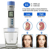 Yieryi New COM100 EC/TDS/TEMP Water Quality Meter High Precision Aquarium Pool Monitor Conductivity Detector Purity Tester Pen