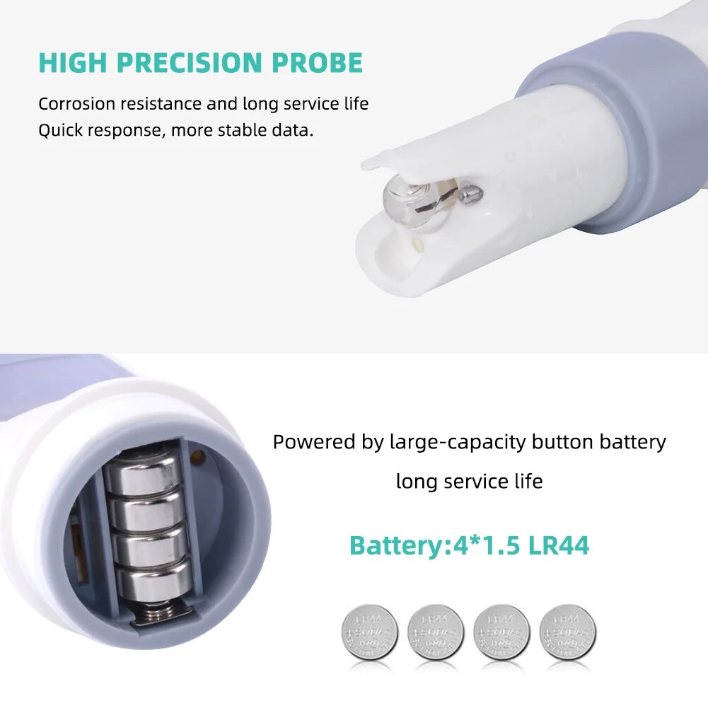 Yieryi Portable PH Meter LCD Digital Water Quality Monitor 0-14 PH Pen Type Precision Aquariums Pools Instrument PH-220 Tester