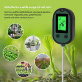 Yieryi Soil PH Meter Smart Soil Tester with Voice and Light Alarm Moisture Meter Temp Sunlight Intensity Analysis Soil Acidity