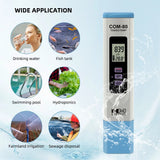 Yieryi TDS EC TEMP Meter COM-80 Total Dissolved Solids Monitor Conductivity Tester for Aquarium Hydroponics Drinking Water