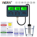 Yieryi WiFi Tuya Smart Monitor Fish Tank Aquarium SPA Pool Online Water Quality Meter PH ORP EC PPM CF Humidity TEMP Tester ATC