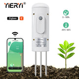 Yieryi WiFi Tuya Smart Soil Temperature Humidity Detector Wireless Plant Soil Sensor Soil Moisture Monitor for Greenhouse Plant