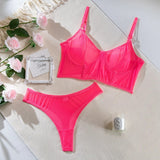 Yimunancy Mesh Bra Set Women Camisole + Brief Underwear Set Sexy Erotic Set Everyday