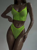 Yimunancy Mesh Bra Set Women Camisole + Brief Underwear Set Sexy Erotic Set Everyday