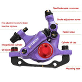 ZOOM XTECH HB100 Hydraulic Disc Brake Calipers Front & Rear Black Red Brake For MTB Bicycle Brake Set