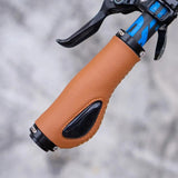 ZTTO Leather Bicycle Grips Liquid Silicone MTB Handle Cuffs Ergonomic Handlebar Gel Grip Dual Lock Non-slip Bike Accessorie