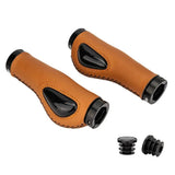 ZTTO Leather Bicycle Grips Liquid Silicone MTB Handle Cuffs Ergonomic Handlebar Gel Grip Dual Lock Non-slip Bike Accessorie