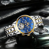 ZUNPAI Automatic Mechanical Men's Watch Original Stainless Steel Waterproof Watches Luminous Business Casual Luxury Wristwatch