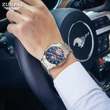 ZUNPAI Automatic Mechanical Men's Watch Original Stainless Steel Waterproof Watches Luminous Business Casual Luxury Wristwatch